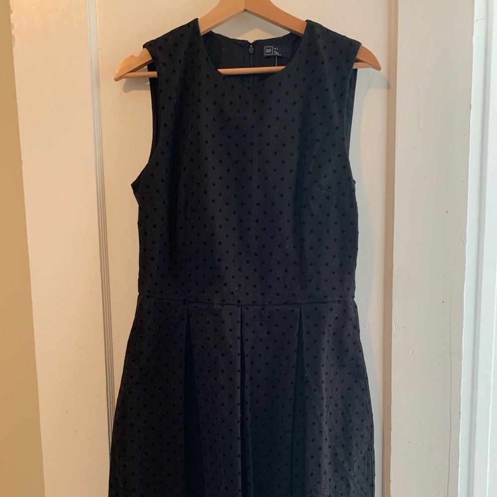 GAP black two tone polka dot dress